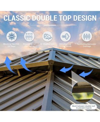 Streamdale Aluminum Gazebo with Curtains & Netting for Outdoor Use