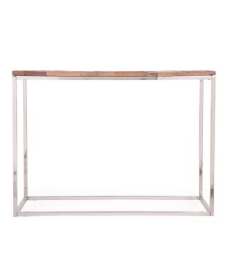 Boho Glam Console Table Handcrafted Recycled Wood & Silver Steel