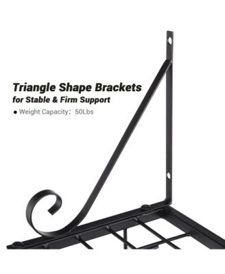 Aquaterior Wall Mount Cookware Rack with 10 Hooks Pan Pot Organizer Kitchen