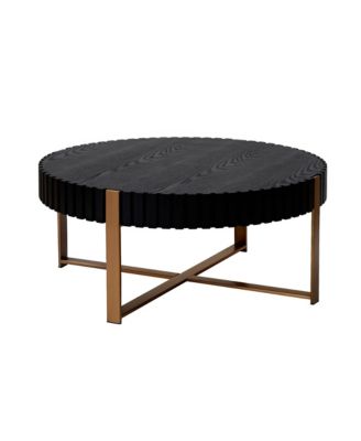  Modern Coffee Table with Stainless Steel & Ash Grain