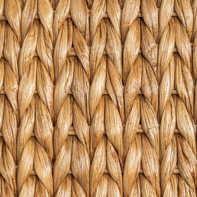 Chett 26.38&amp;#x22; Minimalist Hand-Woven Hyacinth/Wood Underbed Storage Bin with Wheels and Handles