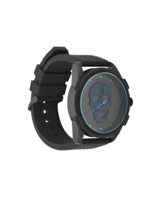 Men's Black Silicone Strap Analog Watch 48mm