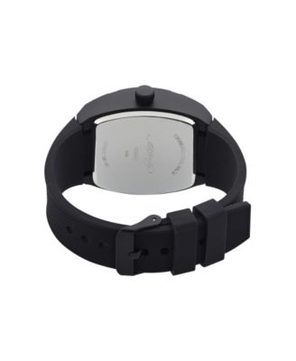 Men's Matte Black Silicone Strap Analog Watch 53mm
