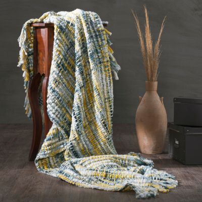Chunky Hand Knit Throw Blanket, 50"x 70"