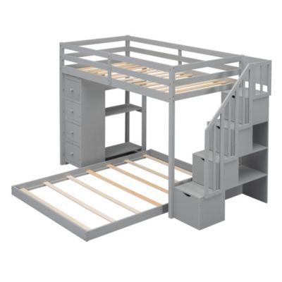 Streamdale Versatile Bunk Bed with Storage and Shelves