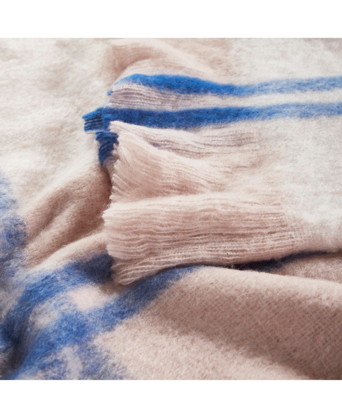 Ihi Home Faux Mohair Stripe Throw Blanket I 50