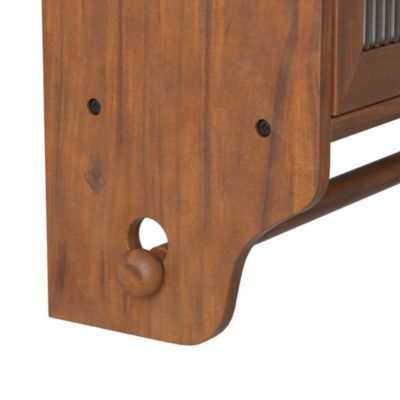 Streamdale Vintage Brown Wall Cabinet with Fluted Glass Doors | Assembly Required