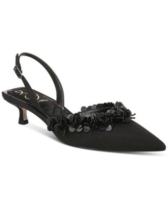 Sam Edelman - Women's Trent Embellished Slingback Kitten-Heel Pumps