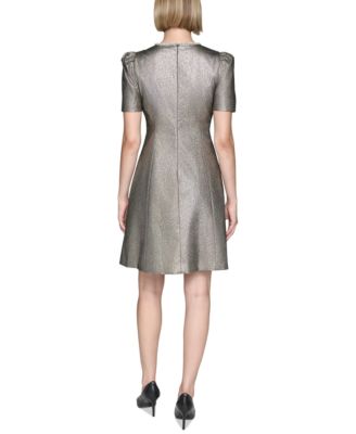 karl lagerfeld paris women's jacquard a-line dress Karl Lagerfeld Paris Women's Floral Collared Shirt Dress - Pearl Blush main image 1