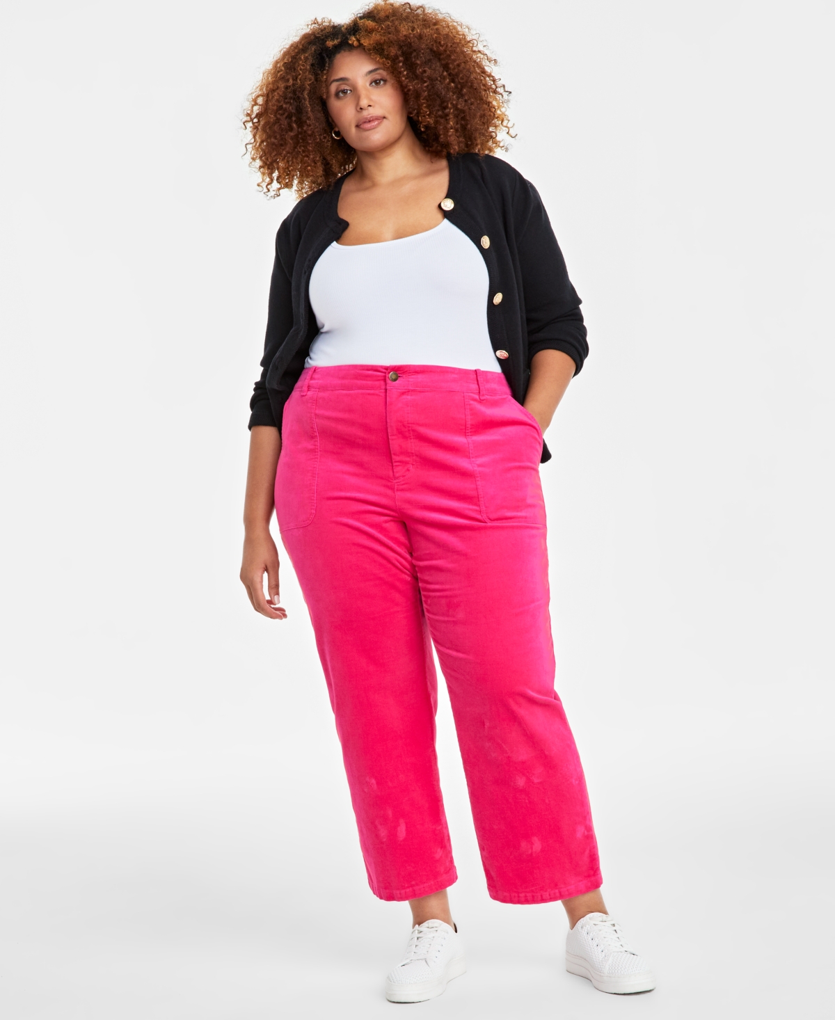 Plus size corduroy pants discount
