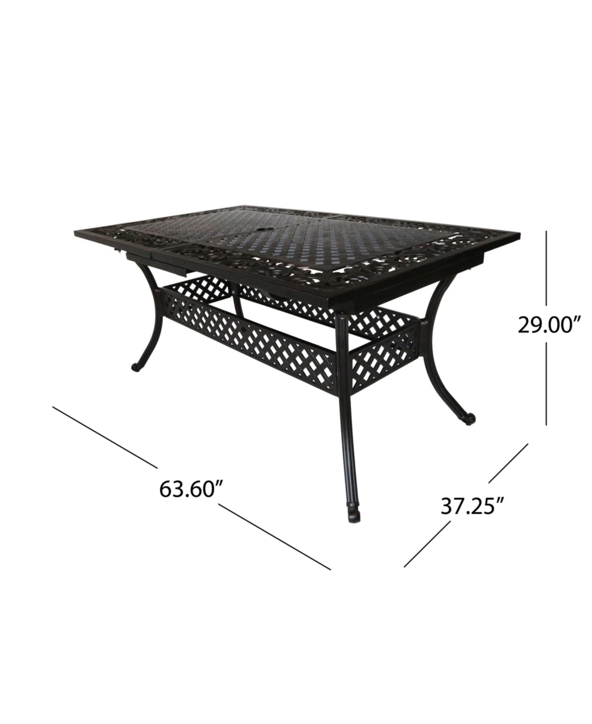 Streamdale Furniture Phoenix Expandable Aluminum Dining Table