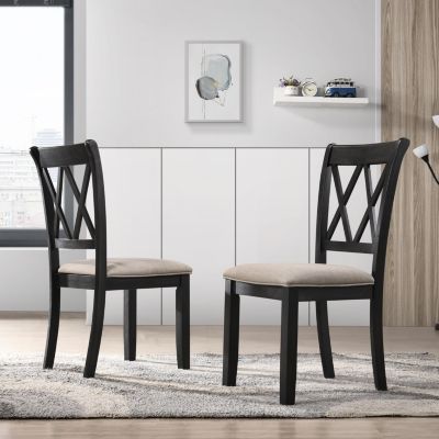 Stylish 5-Piece Dining Set | Black Hairpin Table & Cross-back Chairs