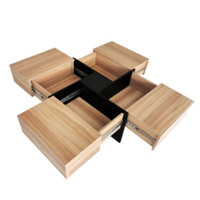 Modern Coffee Table with Hidden Storage & Sliding Top