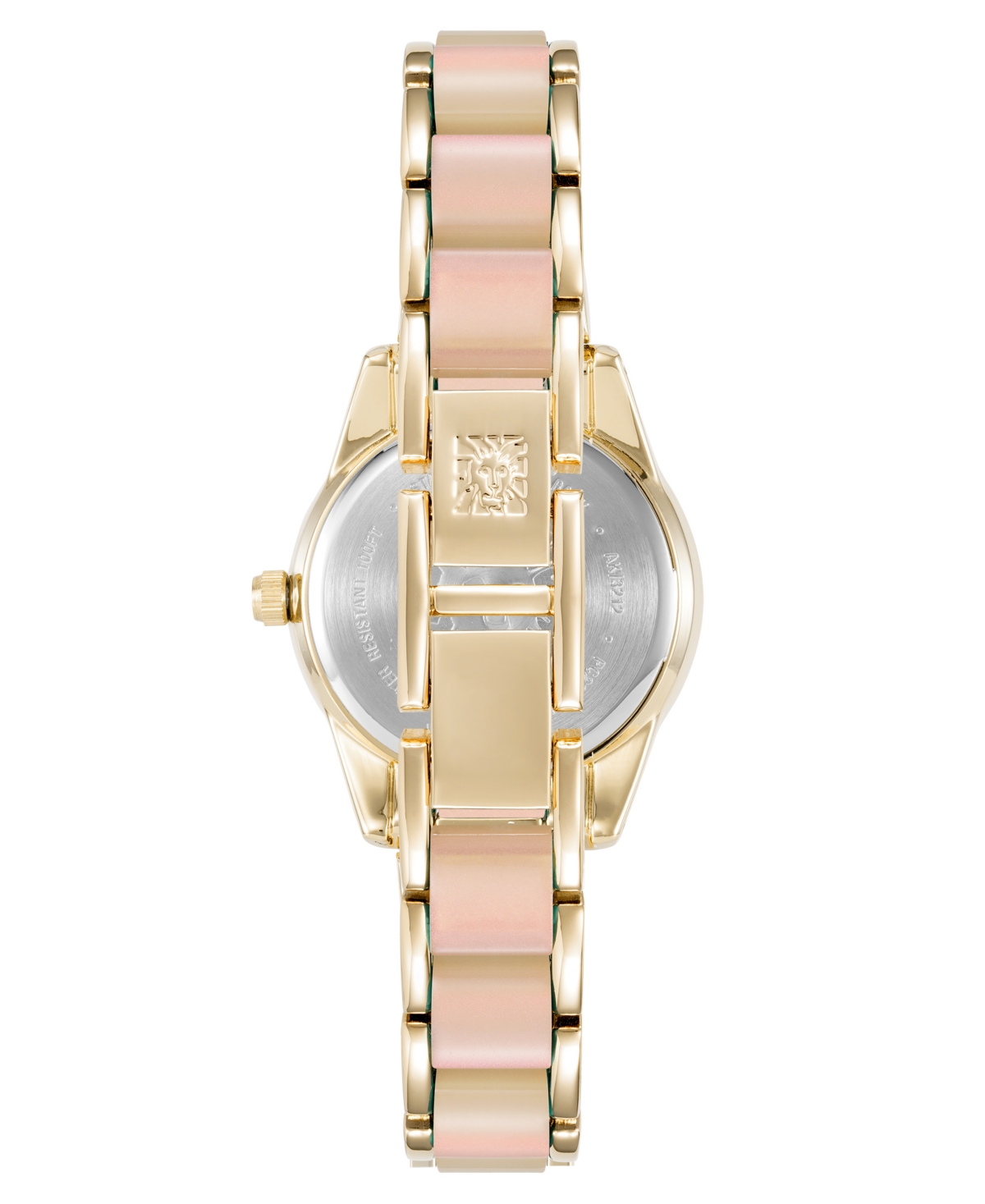 Anne Klein Women's Quartz Iridescent Acetate And Gold-tone Alloy Metal Bracelet Watch, 30mm In Iridescent,gold-tone