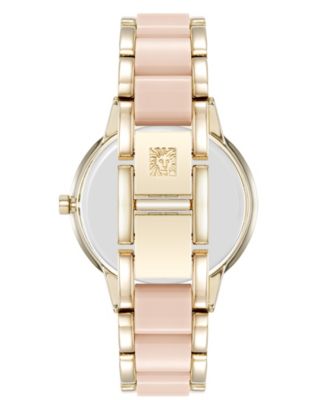 Women's Quartz Iridescent Acetate and Gold-Tone Alloy Metal Bracelet Watch, 37mm