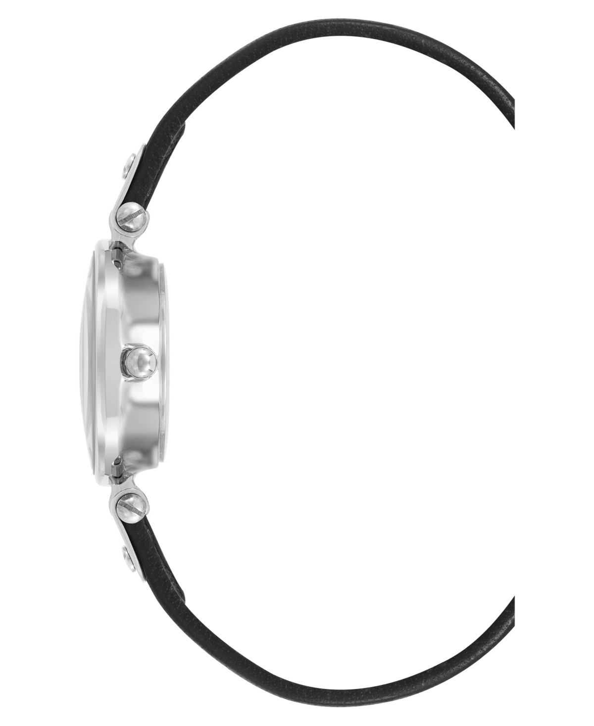 Shop Anne Klein Women's Quartz Black Essential Leather And Silver-tone Alloy Metal Strap Watch, 26mm In Black,aqua,silver-tone