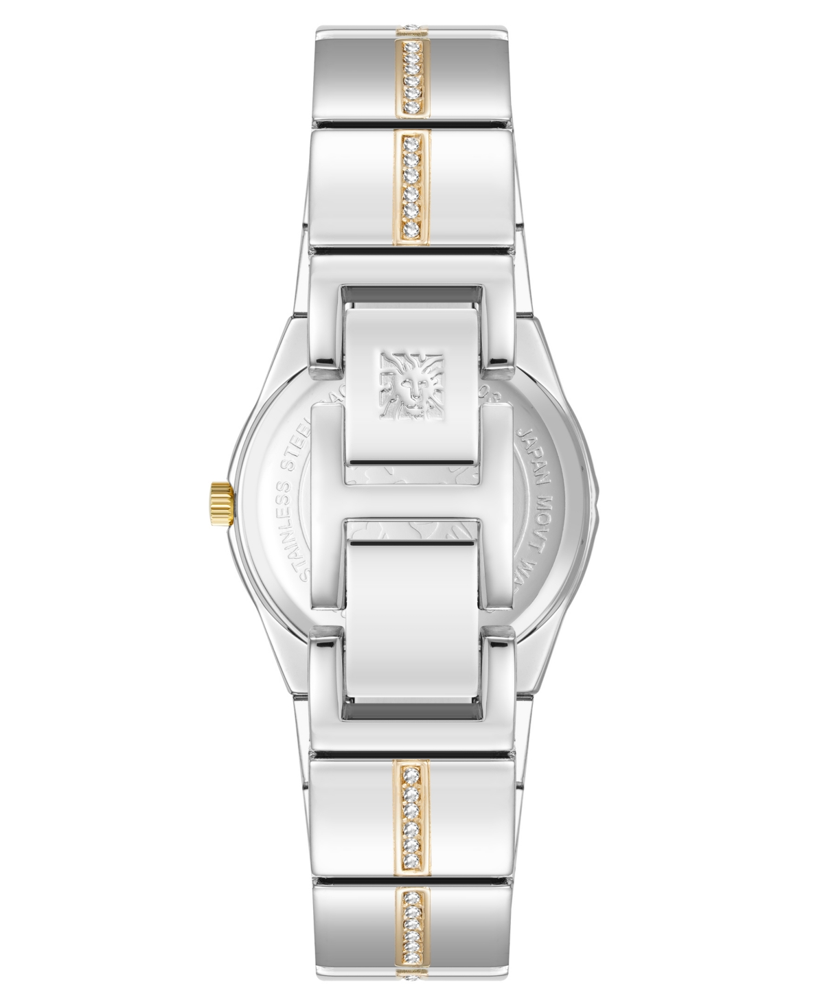Anne Klein Women's Quartz Faceted Crystal Bezel Two-Tone Alloy Metal Watch, - Silver-Tone/Gold-Tone