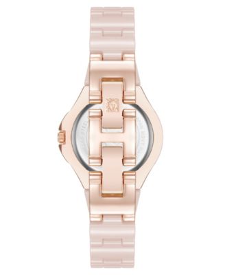 Women's Quartz Pink Ceramic Bracelet Watch, 30mm
