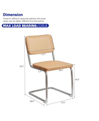 Modern Velvet Rattan Dining Chairs with Chrome Legs (Set Of 2)