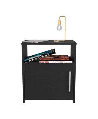 Streamdale Omaha Nightstand with Metal Handle and Shelf