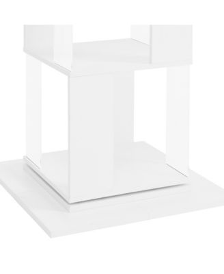 Simplie Fun 5-Tier Rotating Bookshelf with Acrylic Shelves and Anti-Toppling Base