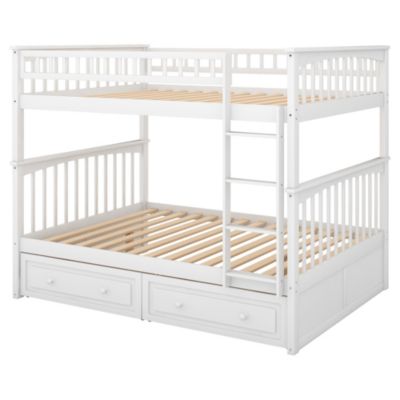  Full Over Full Bunk Bed With Drawers, Convertible