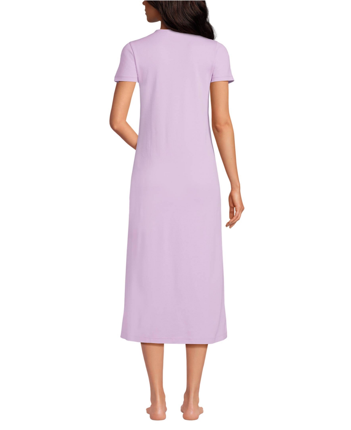 Lands' End Women's Petite Cotton Sleeve Midcalf Nightgown