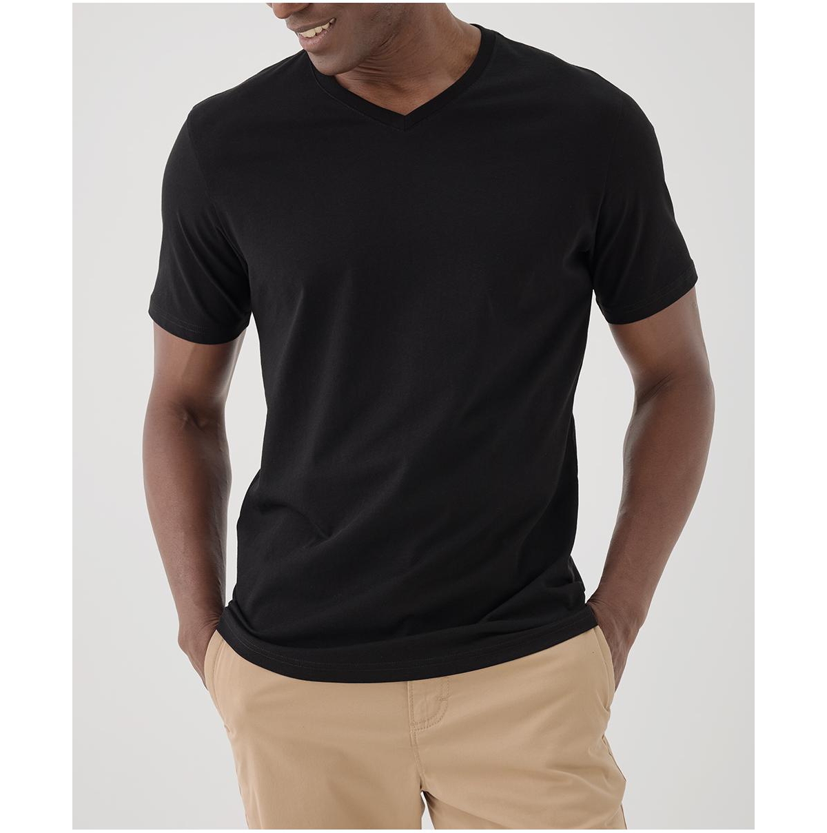 Men's Organic Cotton Softspun V-Neck Tee - Mountain view