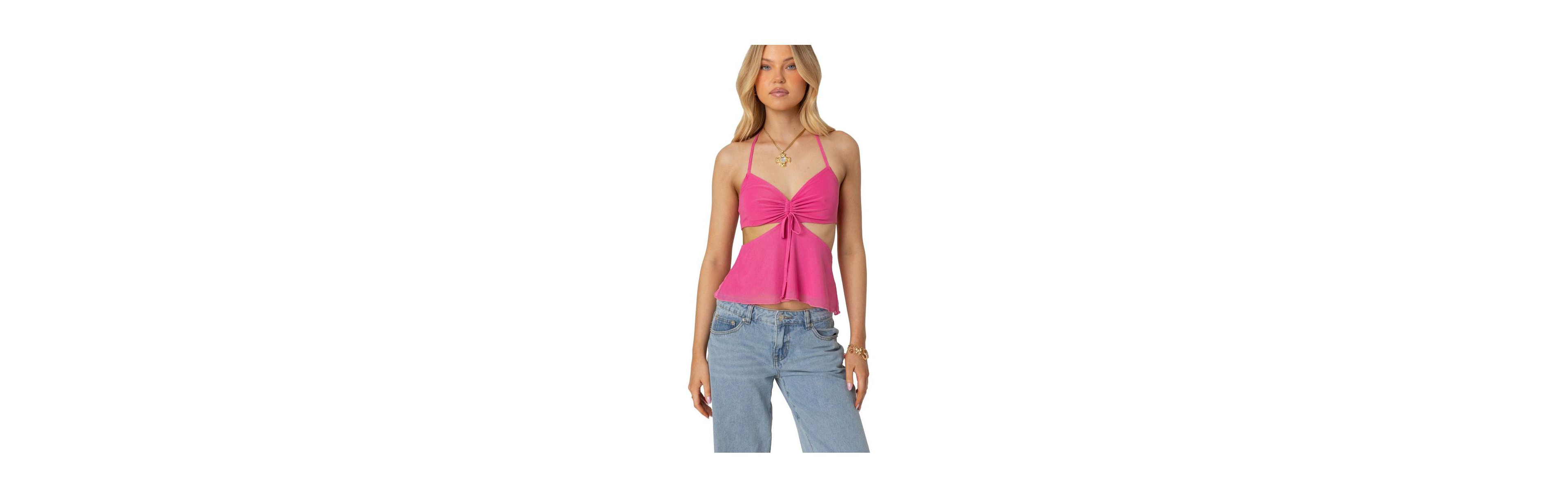 Edikted Duo cutout mesh halter top
