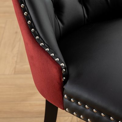  Nikki Black/Red Dining Chairs (Set of 2