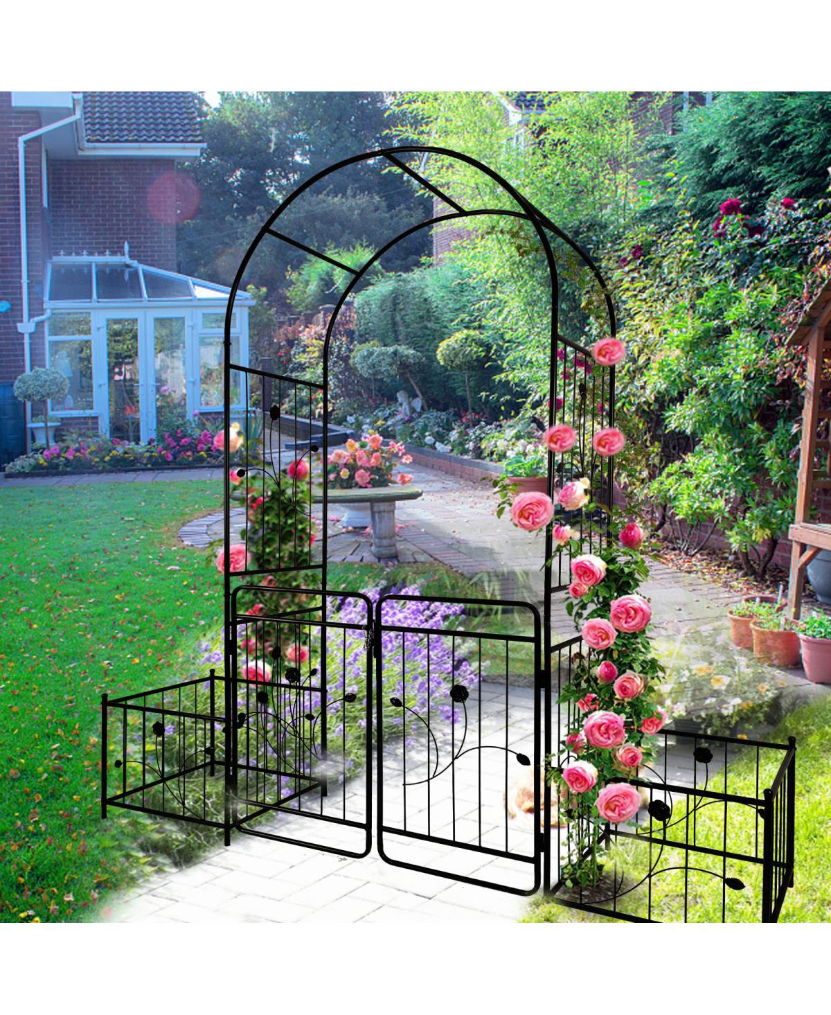 Streamdale Furniture Metal Garden Arch With Gate 79.5