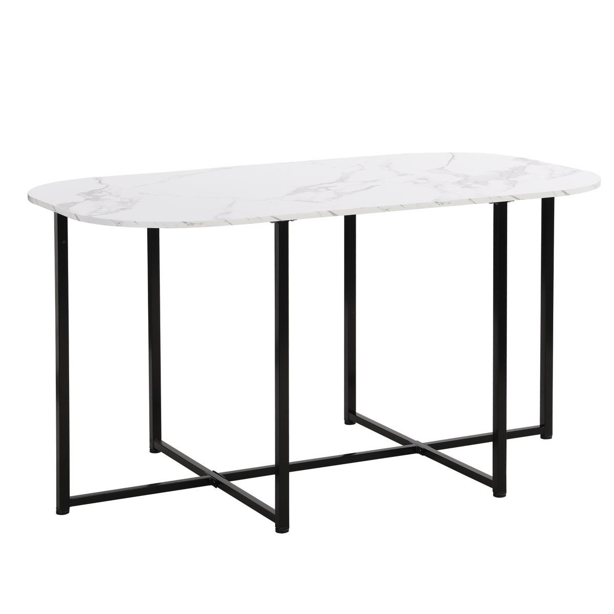 Streamdale Furniture Modern 7-Piece Dining Table Set With Faux Marble Compact 5 5