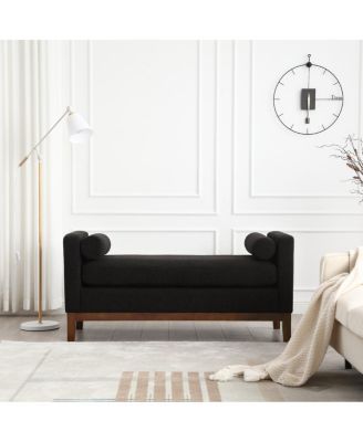 53.5"W Elegant Upholstered Bench, Ottoman