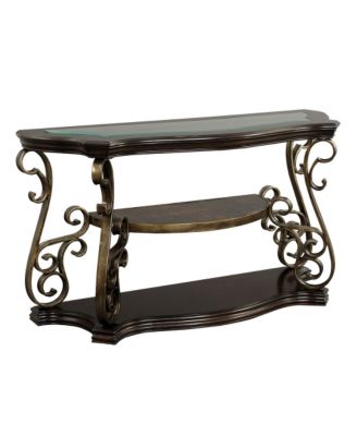   Marble-Inspired Shelf- Glass Sofa Table