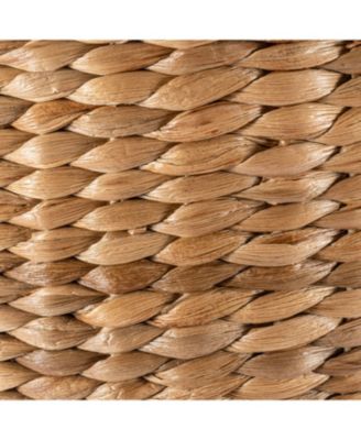 Bhola 18&amp;#x22; Hourglass Handwoven Hyacinth Storage Accent Table with Lid