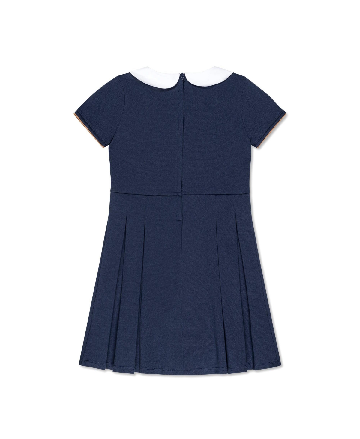 Hope & Henry Big Girls Pleated Ponte Dress with Peter Pan Collar