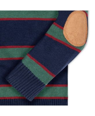 Boys Organic Long Sleeve Henley Pullover Sweater with Elbow Patches