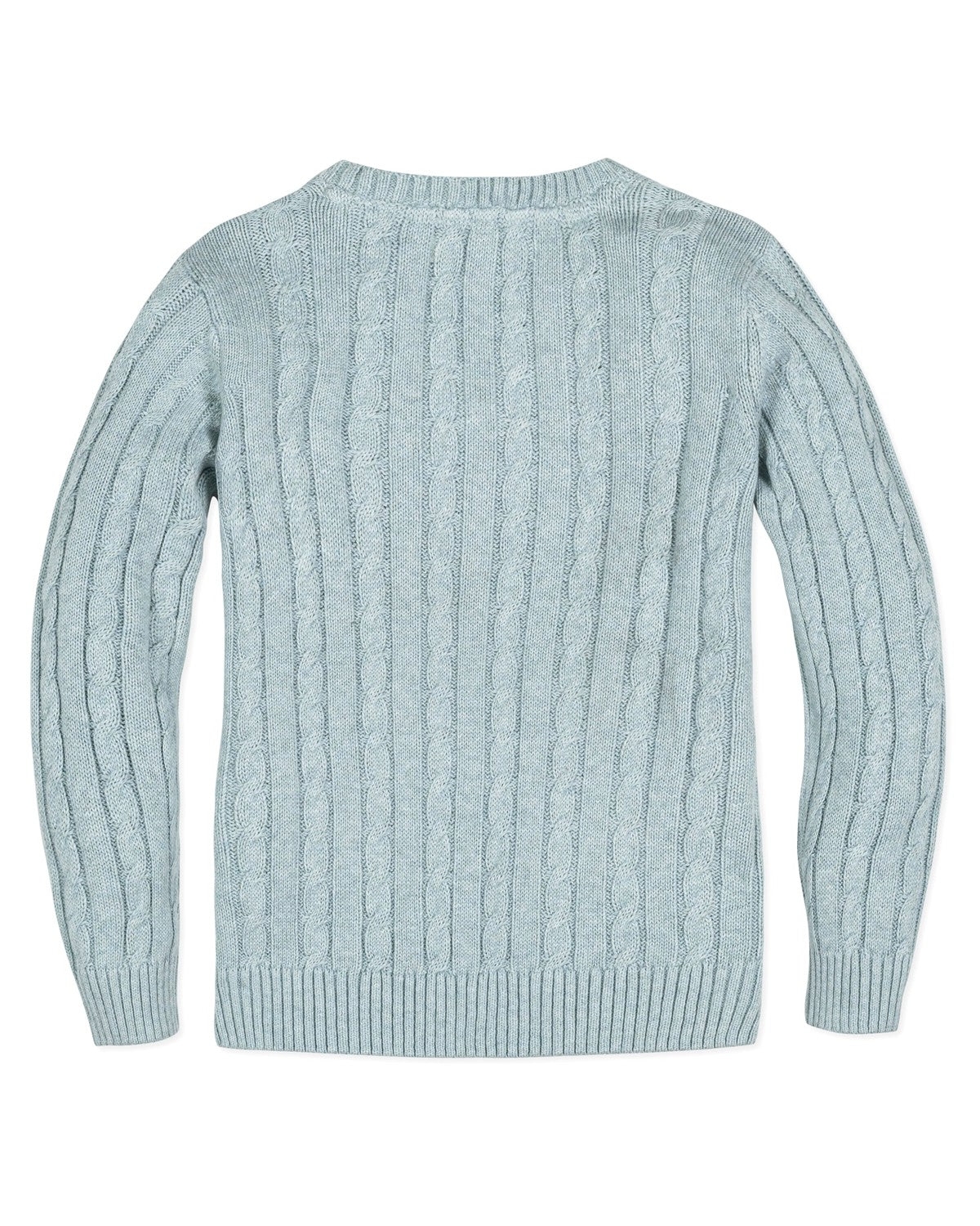 Hope & Henry Boys Organic Long Sleeve Fine Gauge Cable V-Neck Sweater