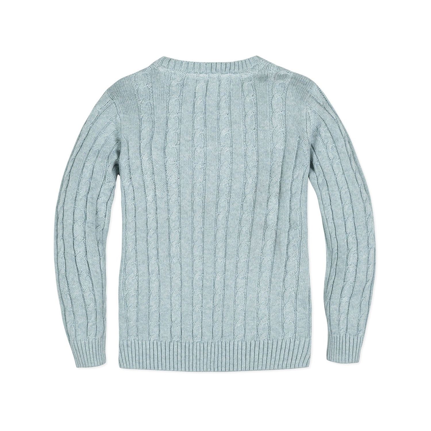 Hope and Henry Little and Big Boys' Organic Long Sleeve Fine Gauge Cable V-Neck Sweater