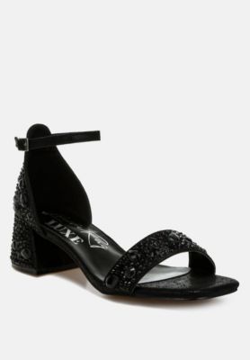 Womens Nocturnal Rhinestone Embellished Shimmer Sandals