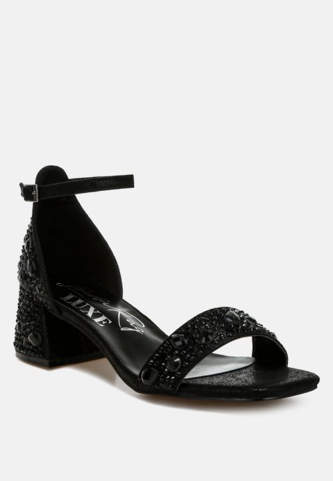 Женские сандалии London Rag Nocturnal Rhinestone Embellished Shimmer, цвет: Чёрный