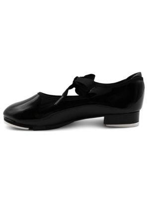 Girls Shuffle Tap Shoe Black Patent