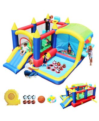 7-in-1 Inflatable Bouncy House with Ball Pit