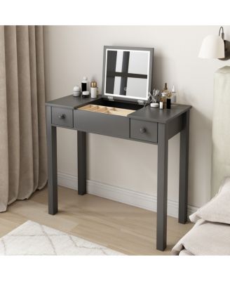 Vanity Table with LED Mirror & Storage