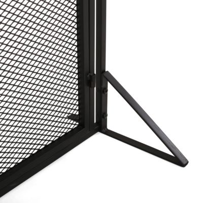 Streamdale Matte Black Modern Iron Fireplace Screen with Access Doors