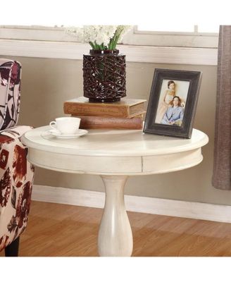 Round Wood Pedestal Side Table