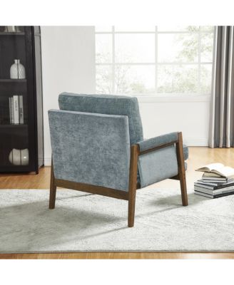 Streamdale Mid-Century Modern Velvet Accent Armchair, Blue