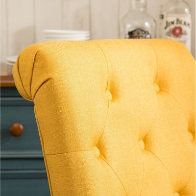 5-piece Dining Set, Turned-Leg Dining Table with 4 Tufted Chairs