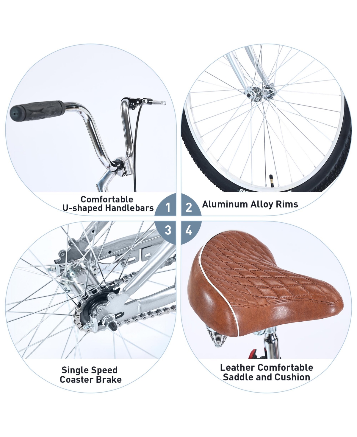 Streamdale Furniture Single Speed Folding Bicycles, Multiple Colors 26