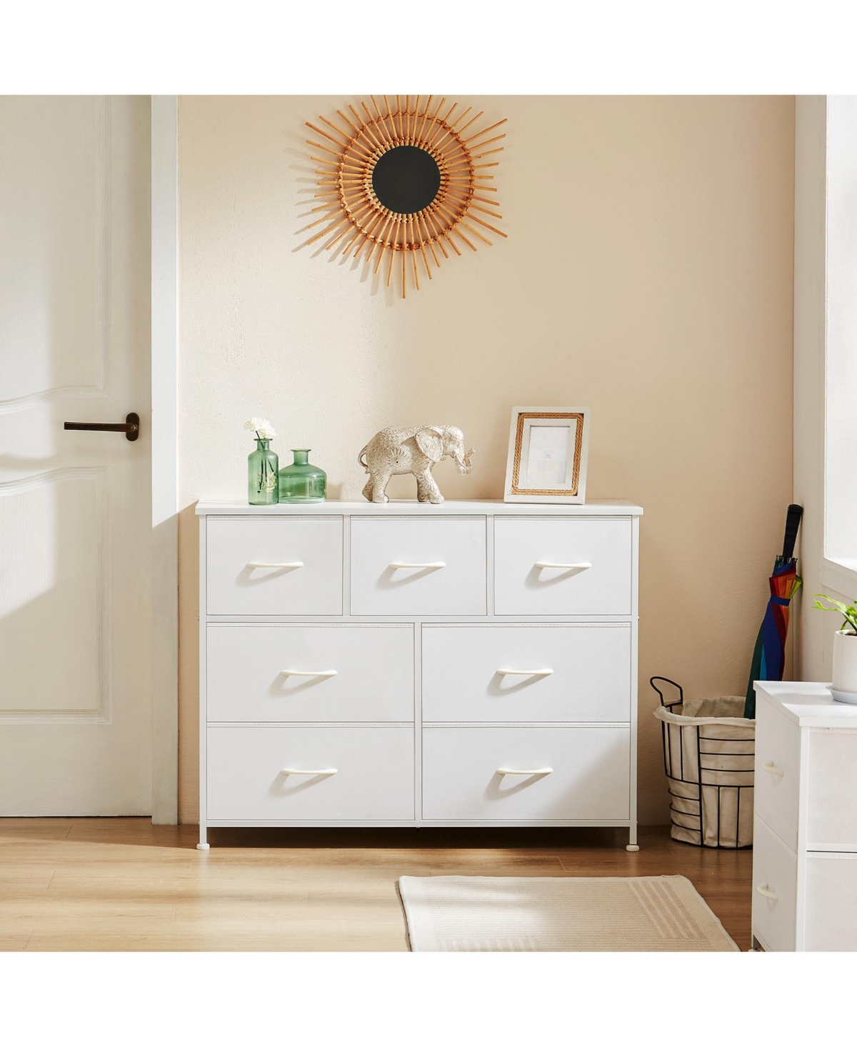 Streamdale Furniture 7 storage Spaces, assembled wardrobe lockers, bedroom furniture lockers,- White